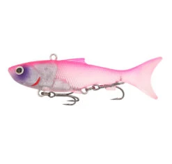 Samaki Vibelicious Thumpertail Soft Vibes -Fishing Gear Sale Samaki Vibelciious Thumpertail 70mm Pink Purple Head