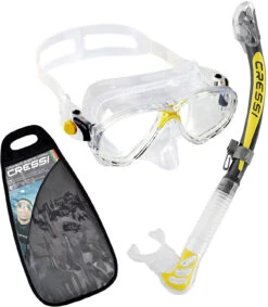 Cressi Marea Dry Mask & Snorkel Sets -Fishing Gear Sale cressi marea dry mask and snorkel yellow 2 1