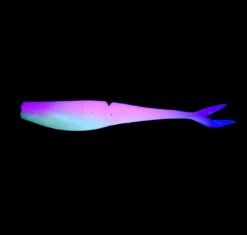Daiwa Bait Junkie Jerkshad Soft Plastics -Fishing Gear Sale daiwa bait junkie 5 jerkshad col pink glow uv under uv light