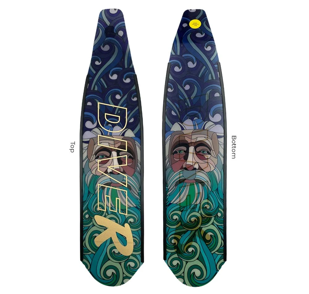 DiveR Composite Blue Neptune Soft Fin Blades 3 DiveR Composite Blue Neptune Soft Fin Blades