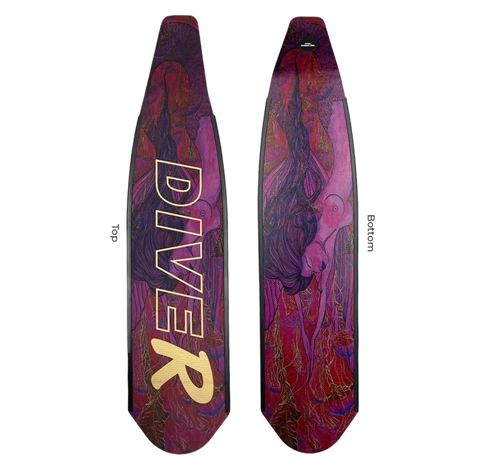 DiveR Carbon Pink Mermaid Medium Fin Blades 3 DiveR Carbon Pink Mermaid Medium Fin Blades