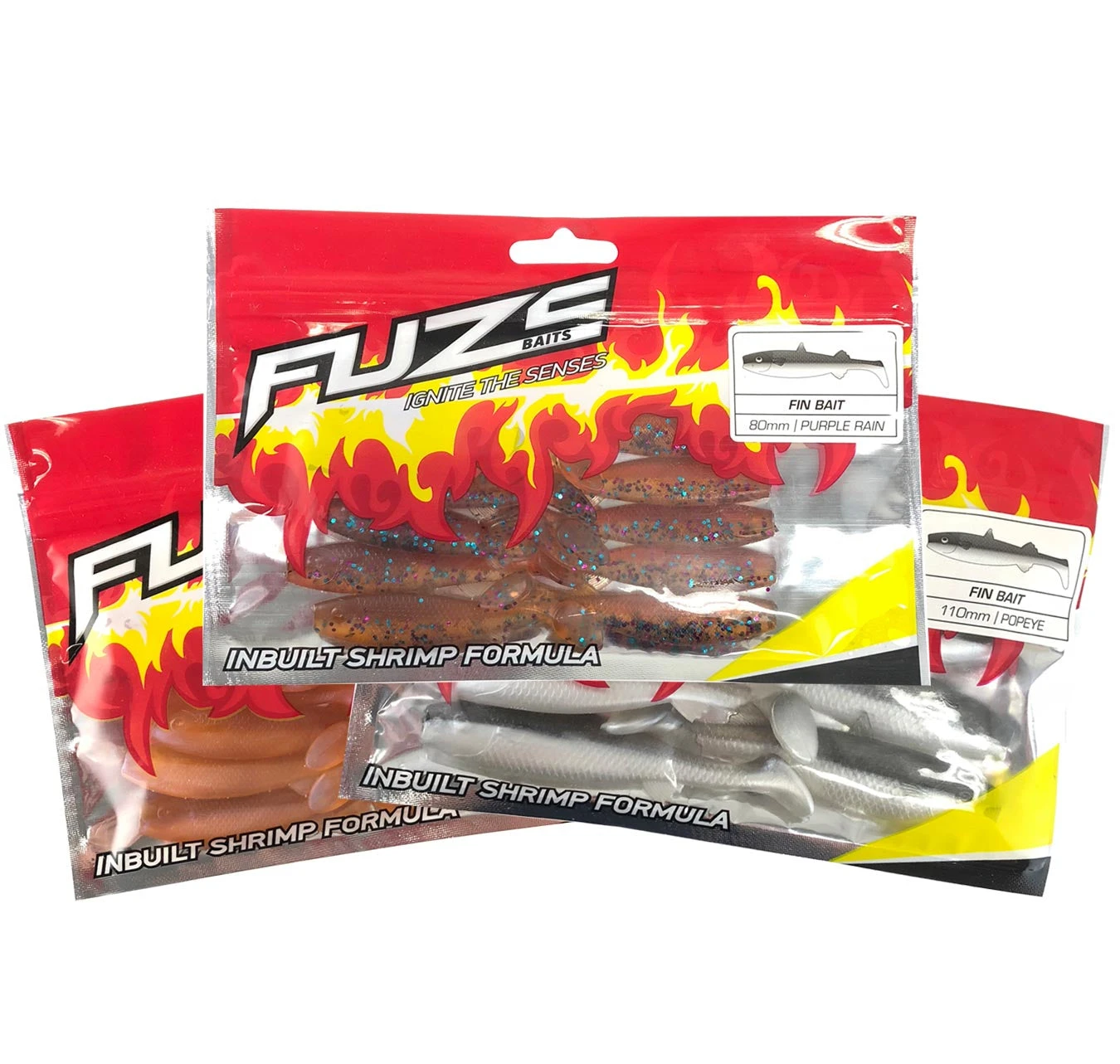 Fuze Flathead Soft Plastics Pack 3 Fuze Flathead Soft Plastics Pack