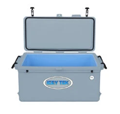 Icey Tek 70L Hard Cooler Grey -Fishing Gear Sale icey tek 70l hard cooler front open