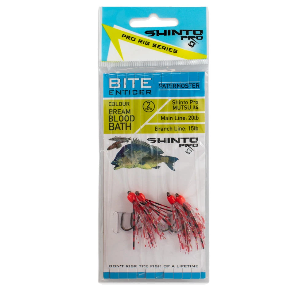 Shinto Pro Bite Enticer Paternoster Mutsu Circle Rig 2pk Size #4 3 Shinto Pro Bite Enticer Paternoster Mutsu Circle Rig 2pk Size #4