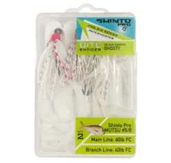 Shinto Pro Bite Enticer Paternoster Mutsu Circle Rig 2pk Size 5/0 -Fishing Gear Sale shinto pro bite enticer paternoster mutsu circle size 5 0 col ghosty