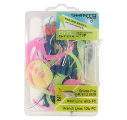 Shinto Pro Bite Enticer Paternoster Mutsu Circle Rig 2pk Size 5/0 -Fishing Gear Sale shinto pro bite enticer paternoster mutsu circle size 5 0 col lit up