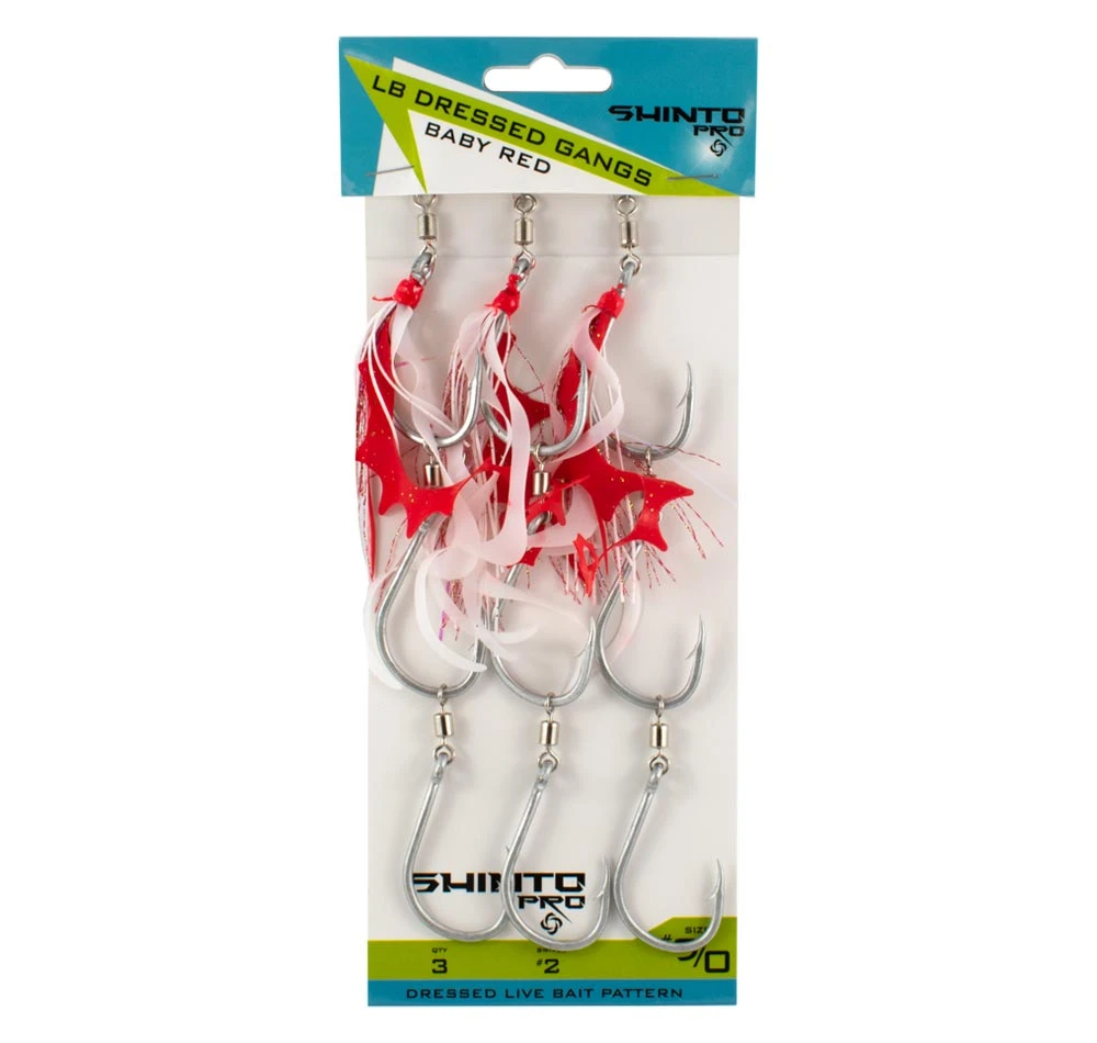 Shinto Pro Dressed Ganged Hooks Baby Red 5 Shinto Pro Dressed Ganged Hooks Baby Red - Image 3