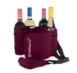 Stubby Strip Wine Carrier -Fishing Gear Sale stubby strip maroon wine holder