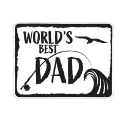 Yeti 'World's Best Dad' Stickers -Fishing Gear Sale yeti sticker worlds best dad white